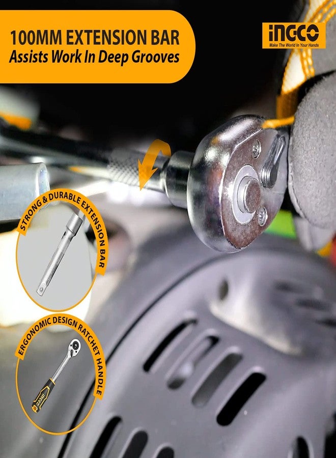 INGCO 12 Pcs 1/4" socket set - Image 5